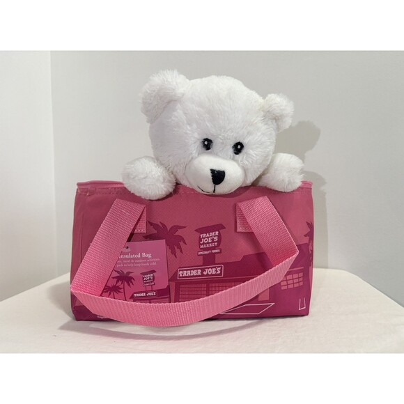 2025 Trader Joe's Mini Insulated Cooler Tote Bag - Pink New With Tag - Picture 1 of 7